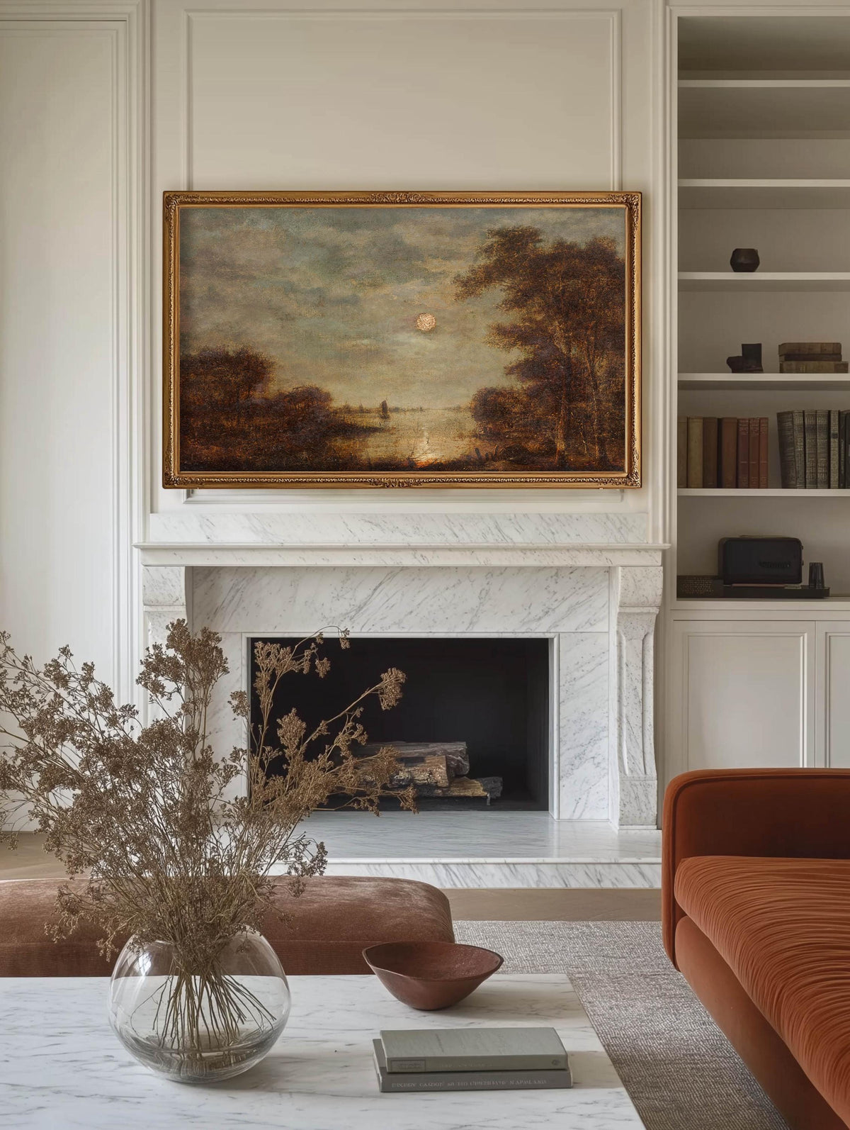 Autumn Frame Tv Art, landscape Fall, Art for Tv moody vintage French Art