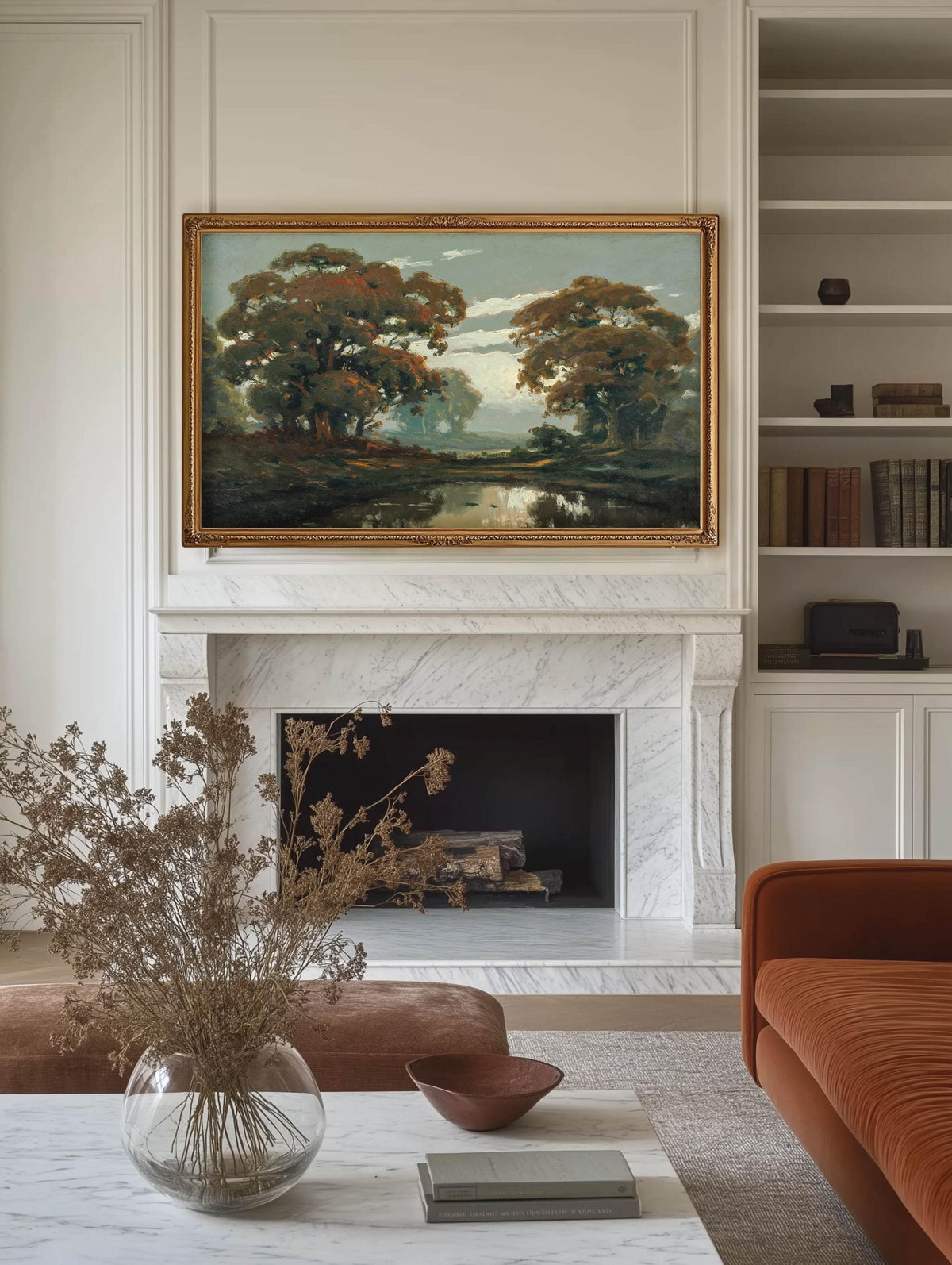 Autumn Frame Tv Art, landscape Fall, Art for Tv moody vintage French Art
