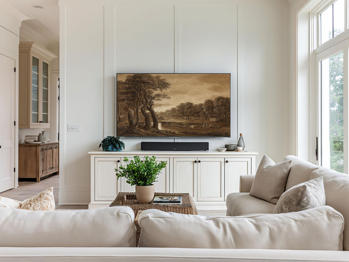 Neutral Art for Samsung Frame TV | Muted Fall Autumn Landscape | Modern Minimal | Digital Art | Farmhouse Rustic Art | Sepia Drawing