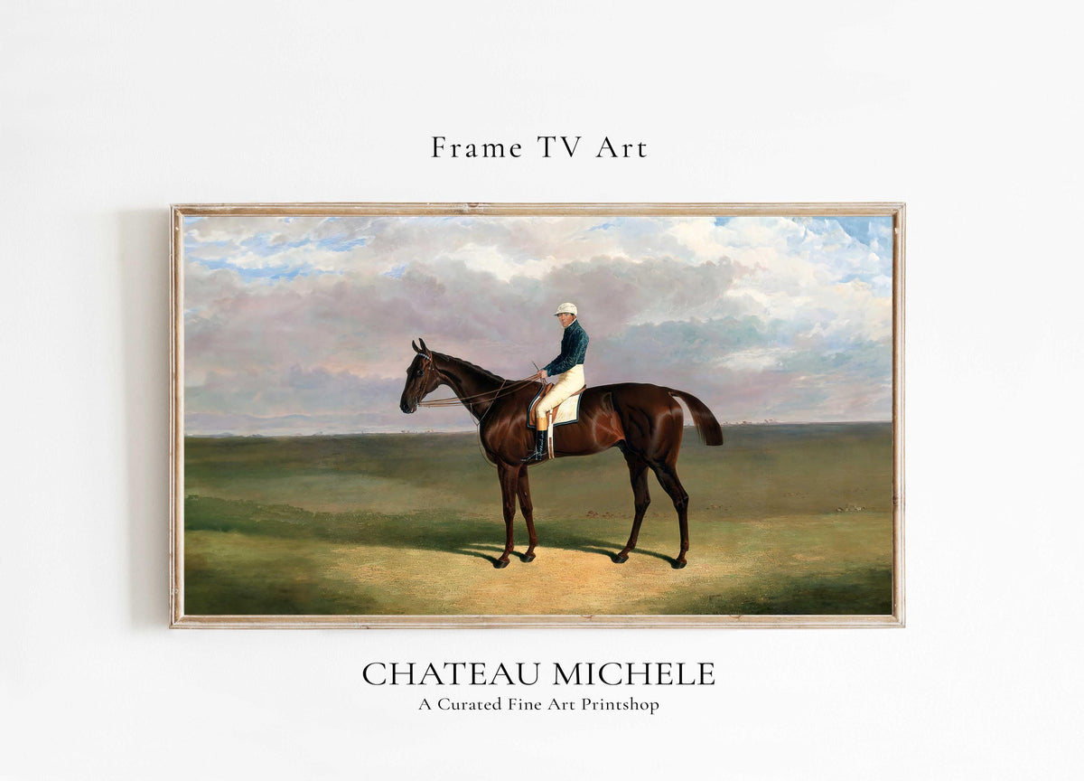 Equestrian Art for Frame TV | Fall Frame TV Art | English Polo Horse Artwork | Rustic Country Farmhouse Decor | Racehorse | Horse and Rider