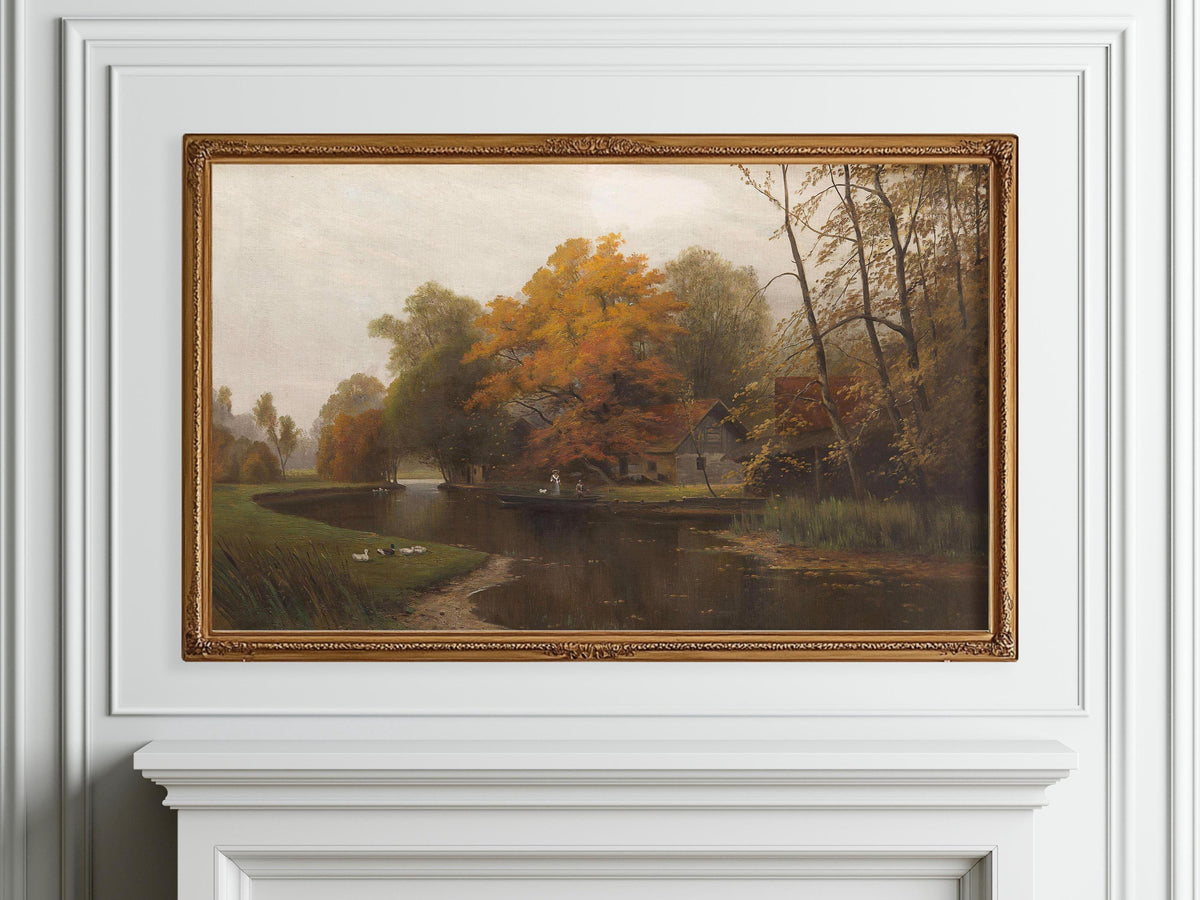 Fall Trees Art for Frame TV | Muted Fall Autumn Landscape | Modern Minimal | Digital Art | Farmhouse Rustic Art | Frame TV Halloween Art