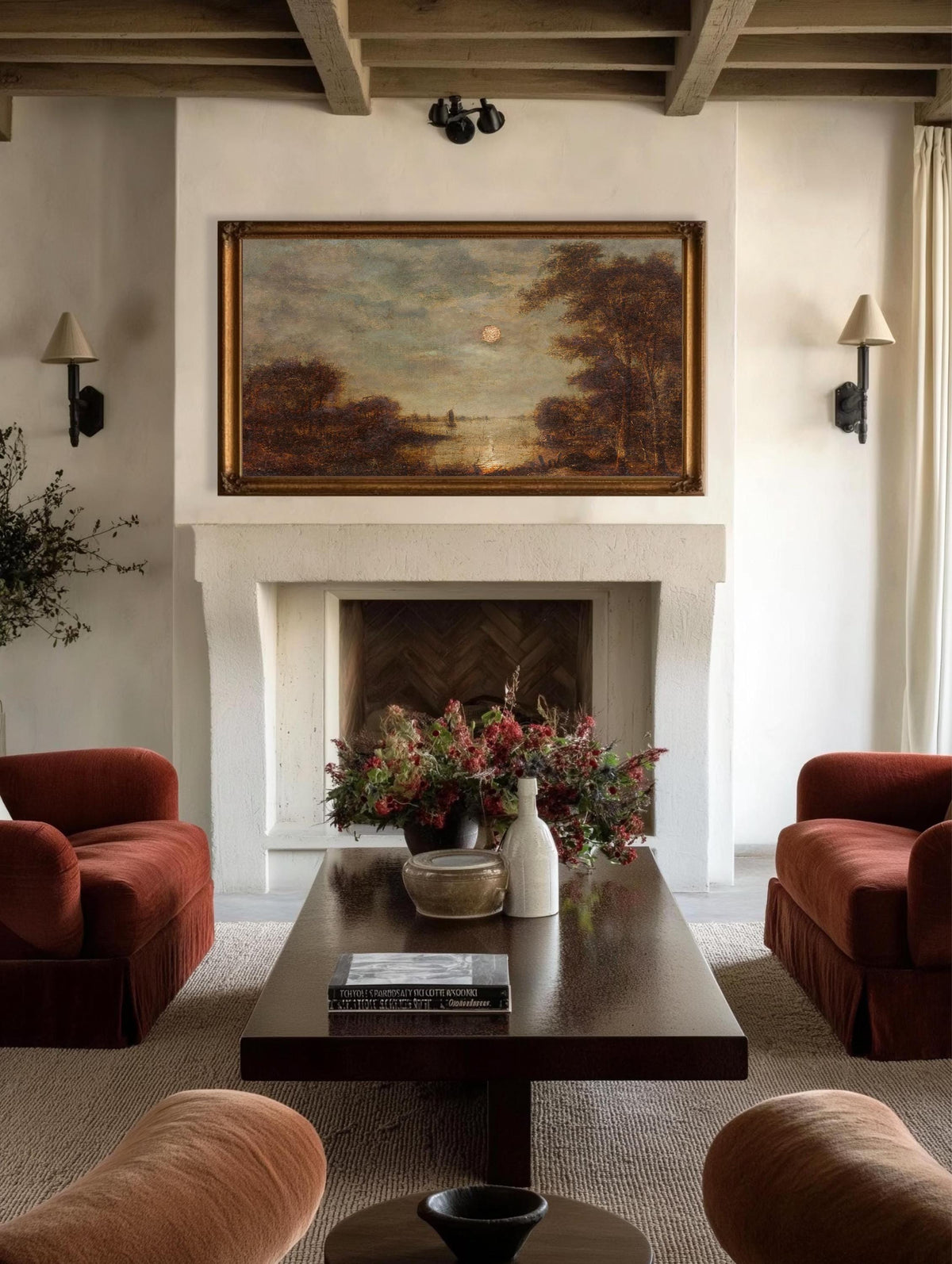 Autumn Frame Tv Art, landscape Fall, Art for Tv moody vintage French Art