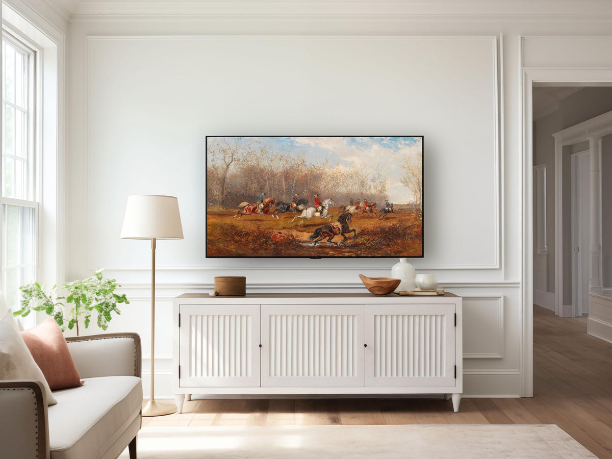 Equestrian Art for Frame TV | Fall Frame TV Art | Hunting Scene Artwork | Rustic Country Farmhouse Decor | Equestrian Decor | Equine Art