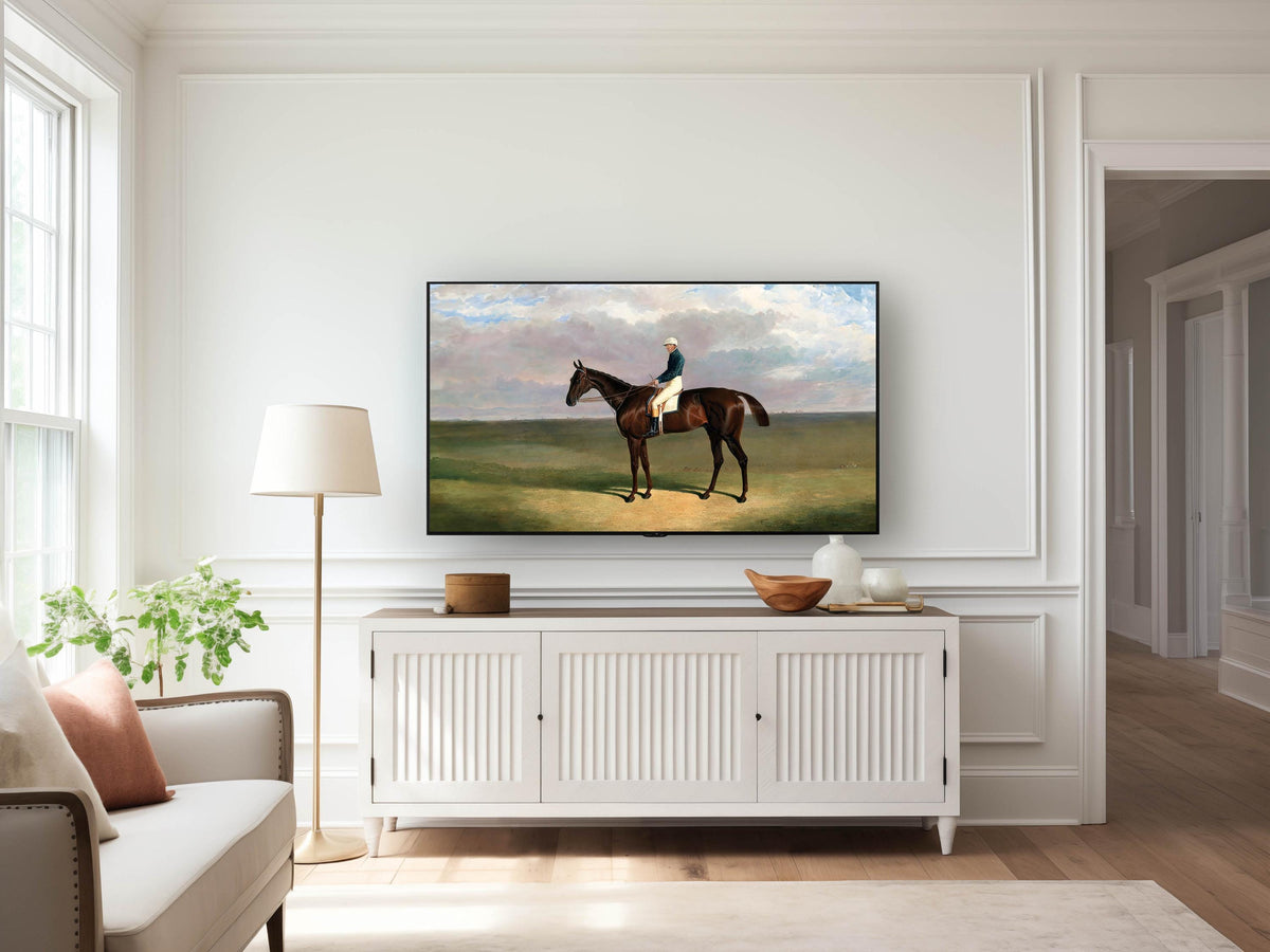 Equestrian Art for Frame TV | Fall Frame TV Art | English Polo Horse Artwork | Rustic Country Farmhouse Decor | Racehorse | Horse and Rider