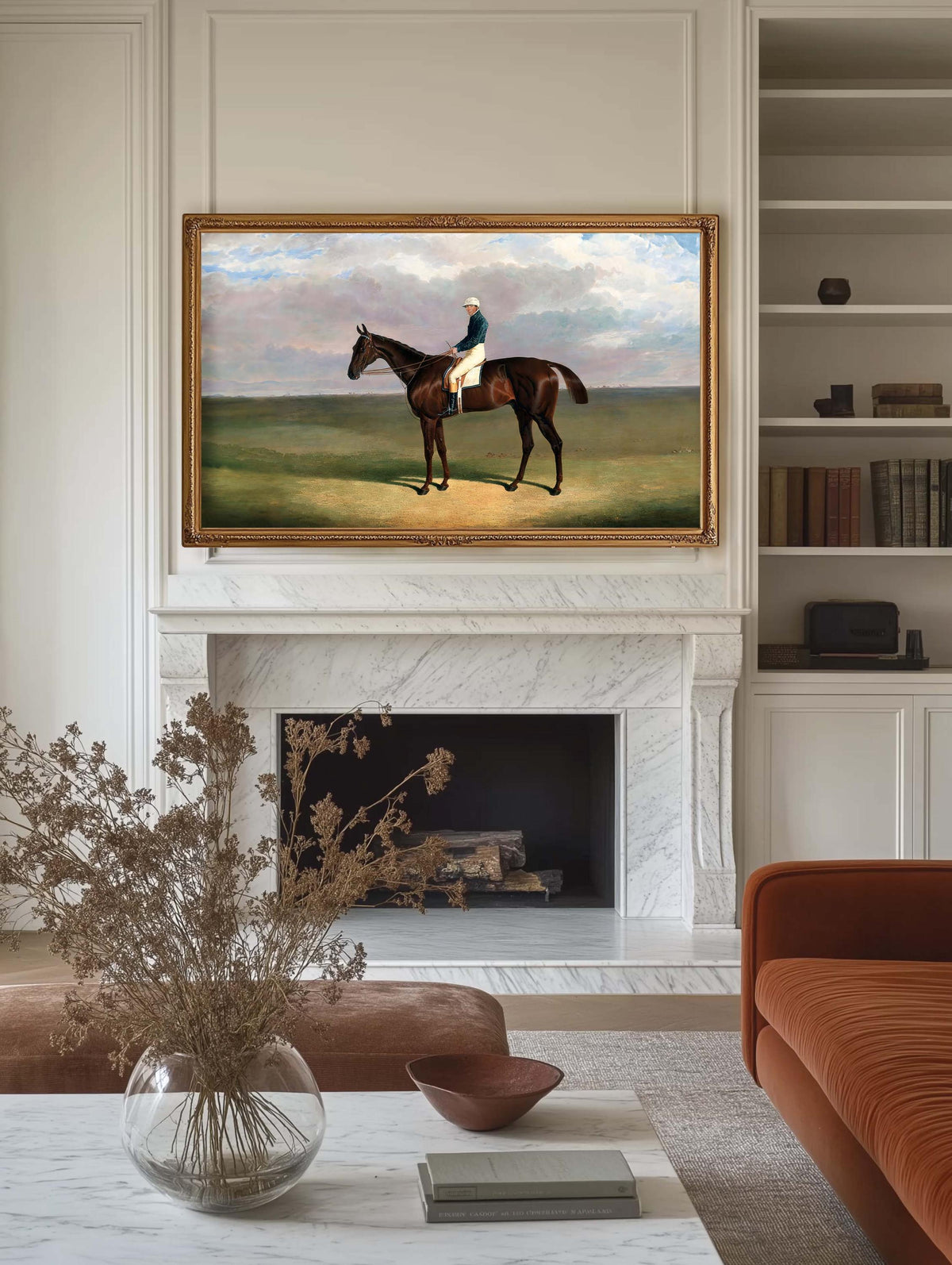 Equestrian Art for Frame TV | Fall Frame TV Art | English Polo Horse Artwork | Rustic Country Farmhouse Decor | Racehorse | Horse and Rider