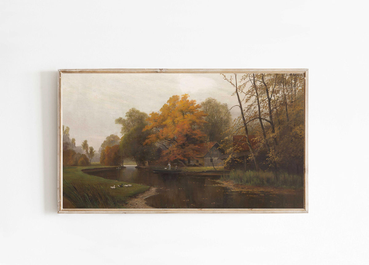 Fall Trees Art for Frame TV | Muted Fall Autumn Landscape | Modern Minimal | Digital Art | Farmhouse Rustic Art | Frame TV Halloween Art