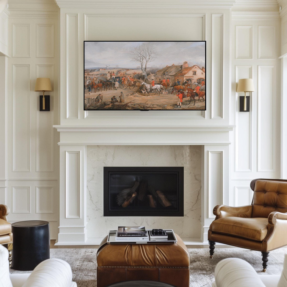 Equestrian Art for Frame TV | Fall TV Screensaver | Hunting Scene Artwork | Rustic Country Farmhouse Decor | Equestrian Decor | Equine Art