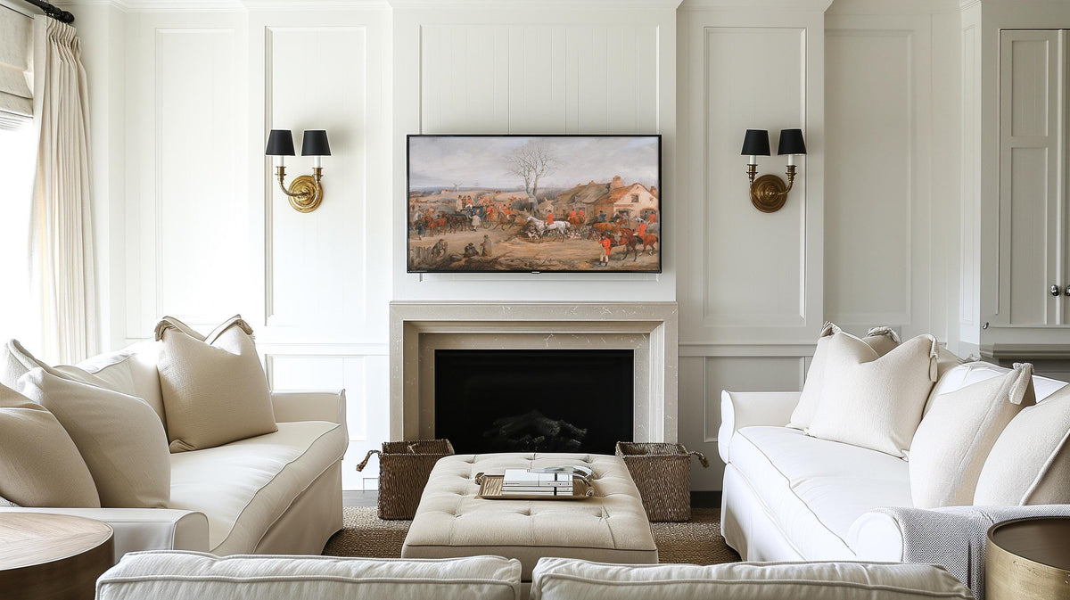 Equestrian Art for Frame TV | Fall TV Screensaver | Hunting Scene Artwork | Rustic Country Farmhouse Decor | Equestrian Decor | Equine Art