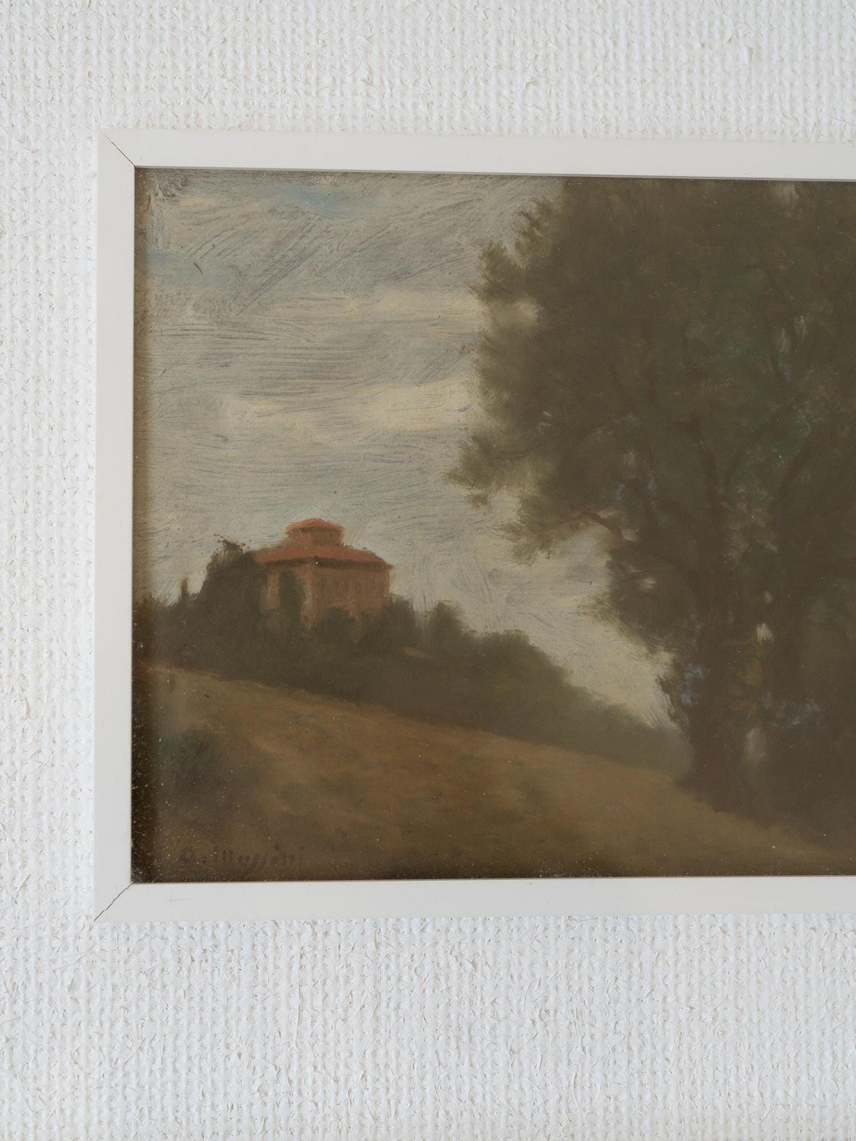 Vintage Italian Framed Moody Landscape Painting Oil, Artful Wall Art, Vintage Framed Painting, Vintage Paintings Original, Abstract Painting