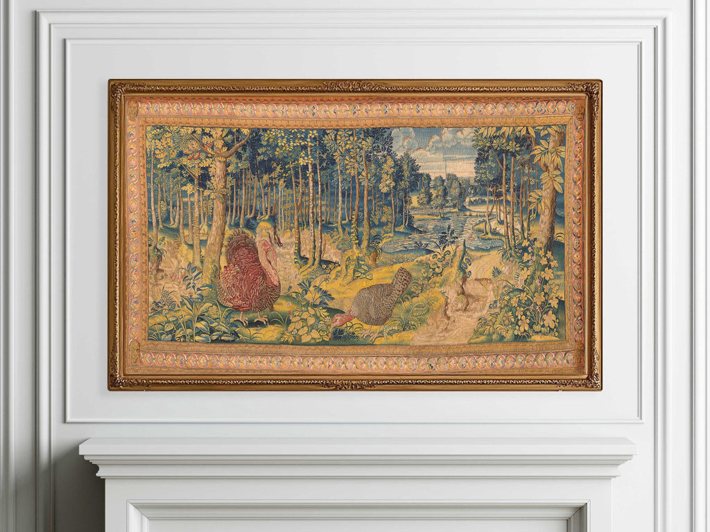 Fall Frame TV art verdure tapestry with Turkeys Thanksgiving, image 2