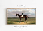 Equestrian Art for Frame TV | Fall Frame TV Art | English Polo Horse Artwork | Rustic Country Farmhouse Decor | Racehorse | Horse and Rider