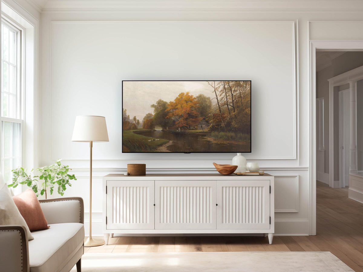 Fall Trees Art for Frame TV | Muted Fall Autumn Landscape | Modern Minimal | Digital Art | Farmhouse Rustic Art | Frame TV Halloween Art