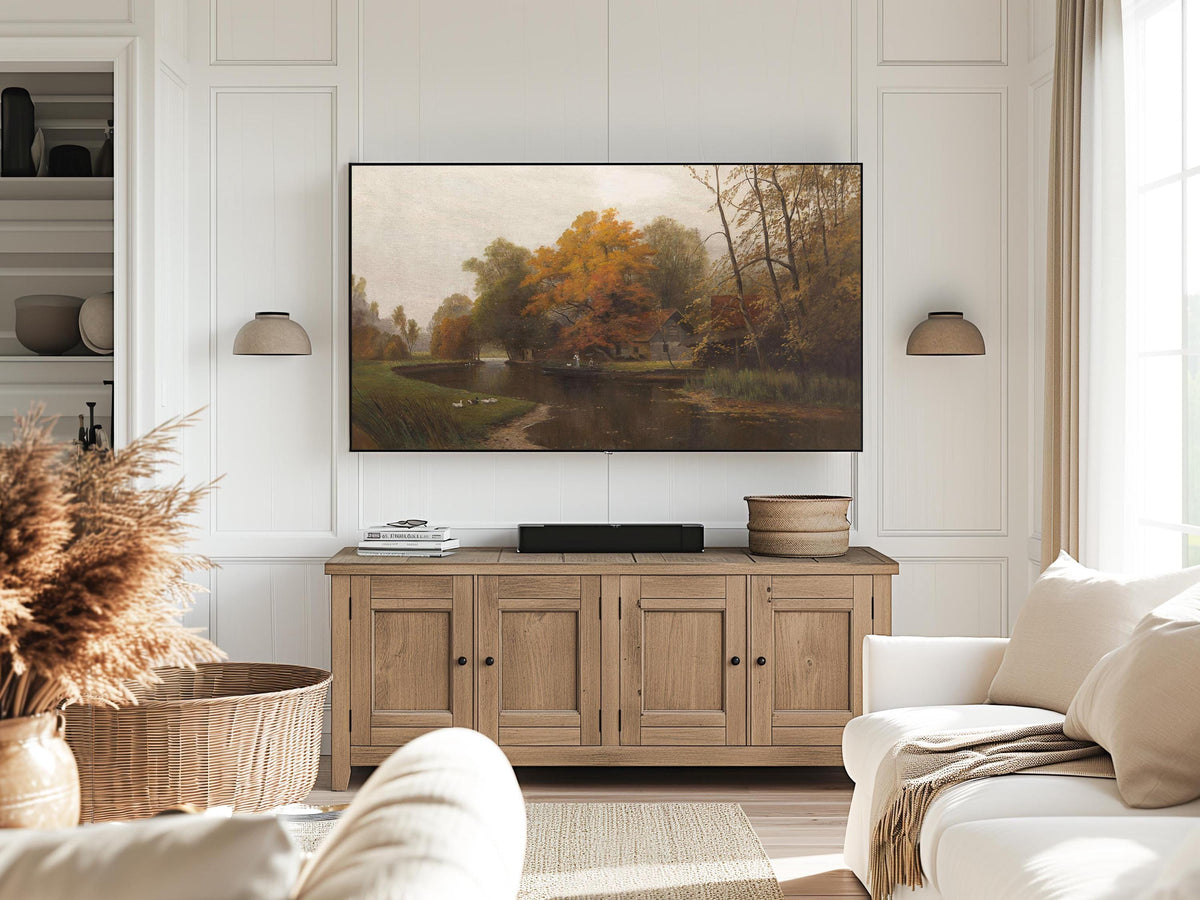 Fall Trees Art for Frame TV | Muted Fall Autumn Landscape | Modern Minimal | Digital Art | Farmhouse Rustic Art | Frame TV Halloween Art