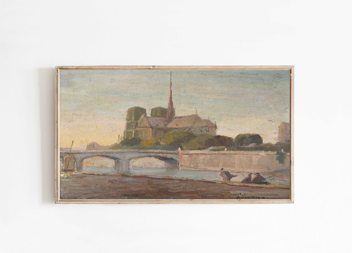 Samsung Frame TV Art French Notre Dame Painting DIGITAL Art Frame TV