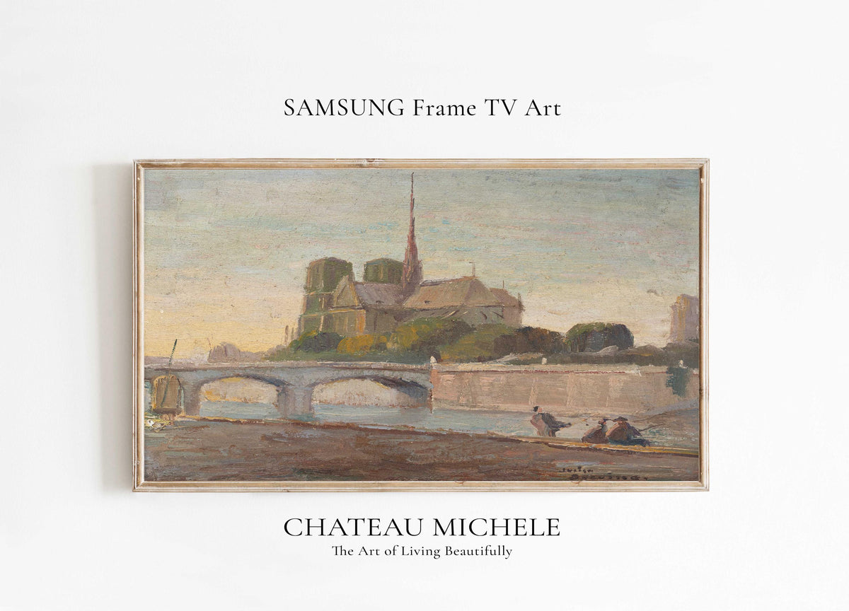 Samsung Frame TV Art French Notre Dame Painting DIGITAL Art Frame TV