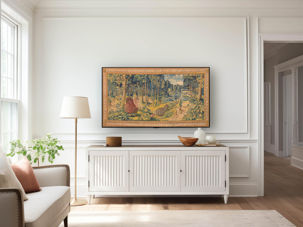 Fall Frame TV art verdure tapestry with Turkeys Thanksgiving, image 3