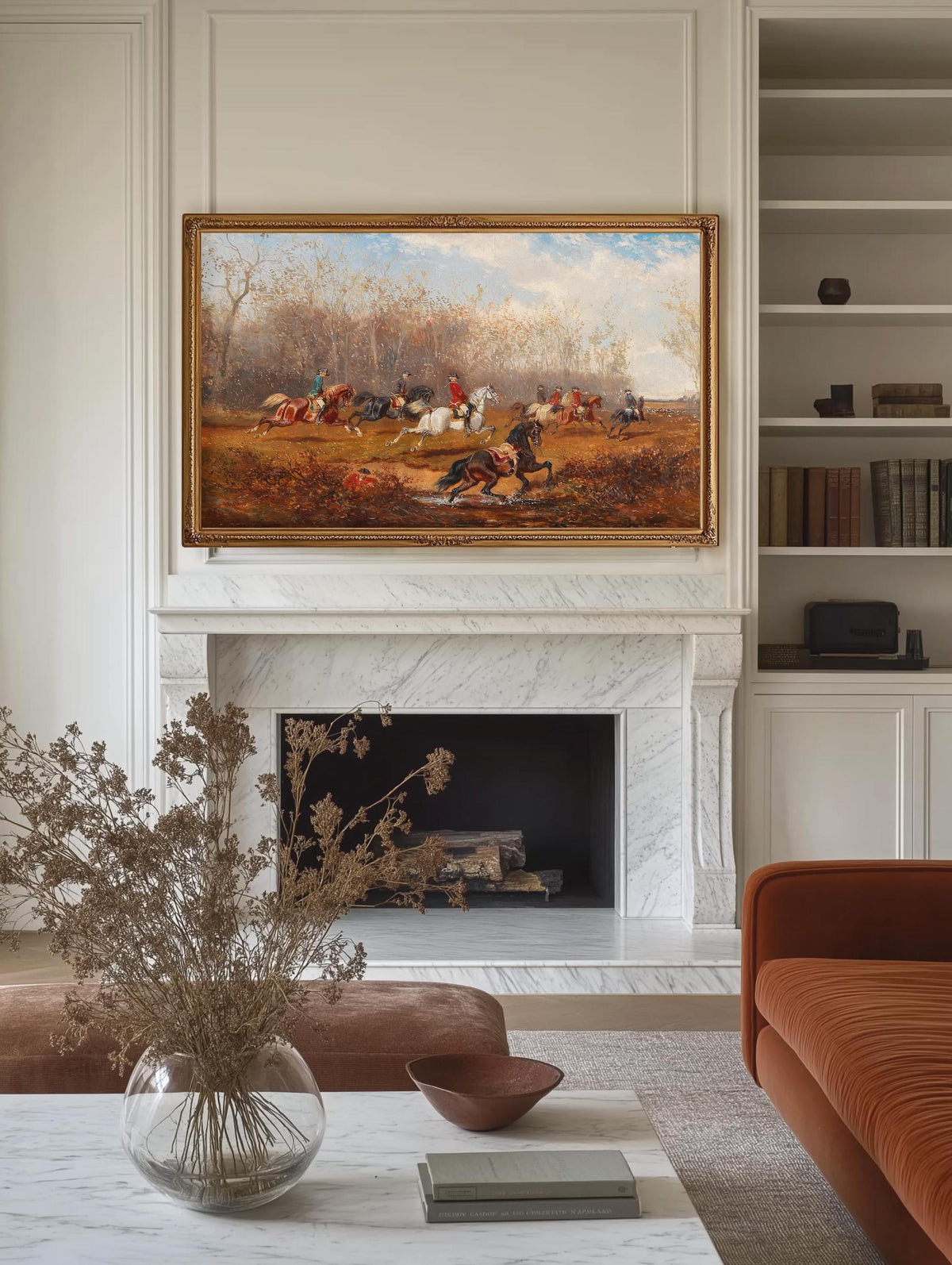 Equestrian Art for Frame TV | Fall Frame TV Art | Hunting Scene Artwork | Rustic Country Farmhouse Decor | Equestrian Decor | Equine Art