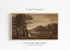 Neutral Art for Samsung Frame TV | Muted Fall Autumn Landscape | Modern Minimal |  Digital Art | Farmhouse Rustic Art | Sepia Drawing