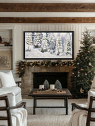 Christmas Frame TV Art | Snowy Pine Tree | French Country | Rustic Farmhouse | Winter Landscape | Vintage Holiday | Digital Oil Painting