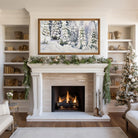Christmas Frame TV Art | Snowy Pine Tree | French Country | Rustic Farmhouse | Winter Landscape | Vintage Holiday | Digital Oil Painting