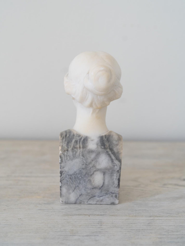 Antique Carved Marble Bust Statue Figurine, Shelf Decor, Decorative Objects, French Country Decor, Rustic Farmhouse