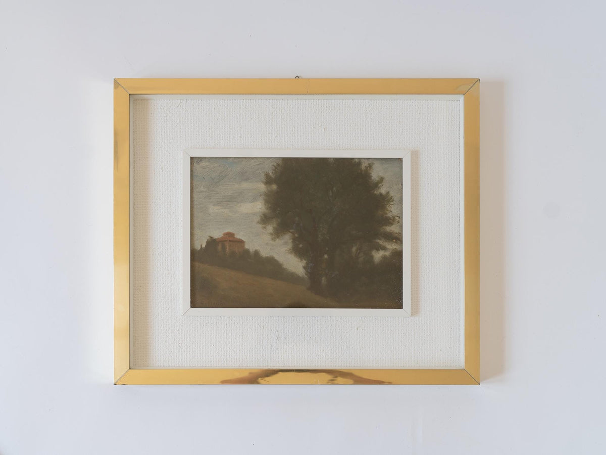 Vintage Italian Framed Moody Landscape Painting Oil, Artful Wall Art, Vintage Framed Painting, Vintage Paintings Original, Abstract Painting