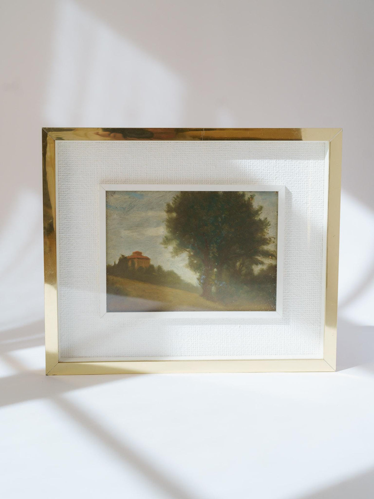 Vintage Italian Framed Moody Landscape Painting Oil, Artful Wall Art, Vintage Framed Painting, Vintage Paintings Original, Abstract Painting