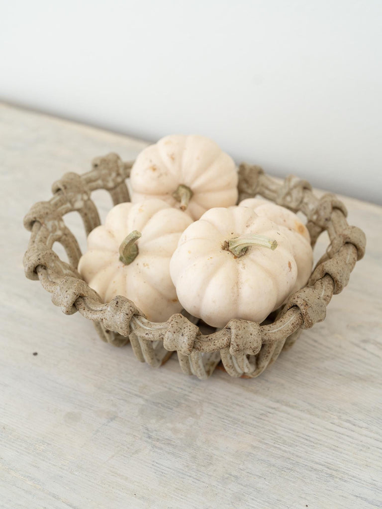 Vintage Lattice Pottery Bowl, Fruit Basket, Ceramic Fruit Bowl, Ceramic Fruit Colander, Farmhouse Cook Gift, Terracotta Bowl, Onion Basket