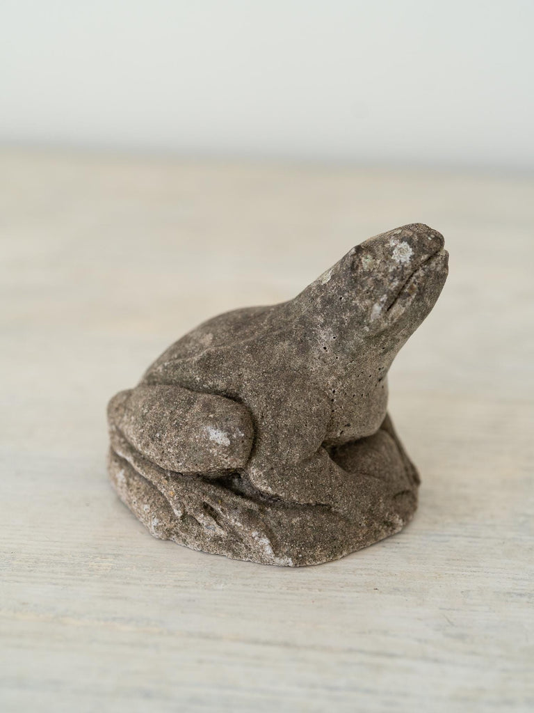 Vintage English Frog Cement Garden Figure I, Stone Garden Ornament, Cement Frog Figurine, English Garden Toad, Vintage Frog Statue