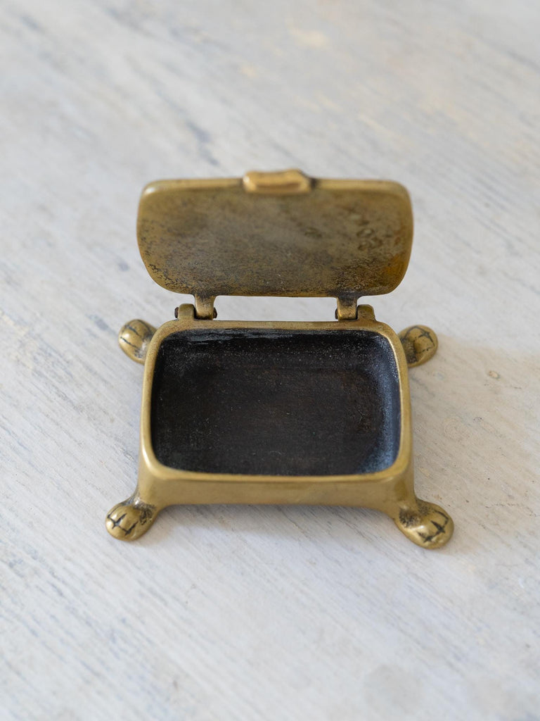 Antique Brass Stamp Box, Trinket Box, Stamp Holder, Brass Jewelry Box, Jewelry Keepsake, Ring Box, Jewelry Gift Box