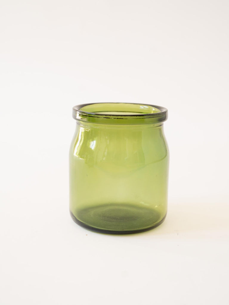 1940&#39;s Vintage Bulach Canning Jars, Green Glass Vase, Antique Food Jars, Swiss Glass Bottle