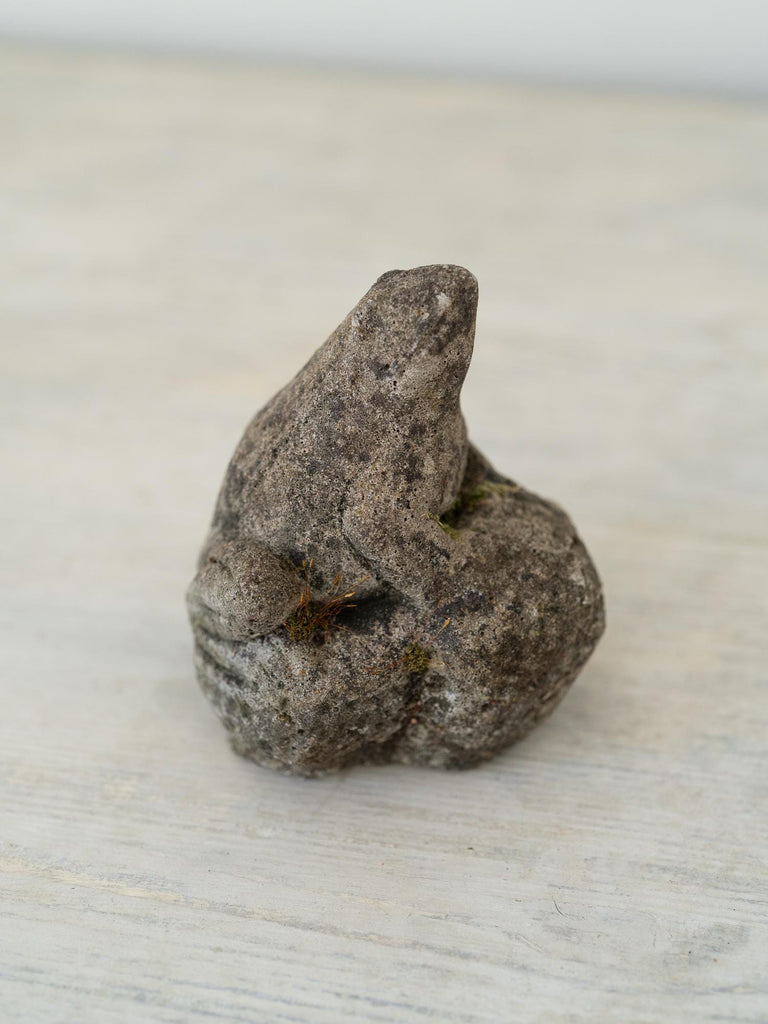 Vintage English Frog Cement Garden Figure I, Stone Garden Ornament, Cement Frog Figurine, English Garden Toad, Vintage Frog Statue