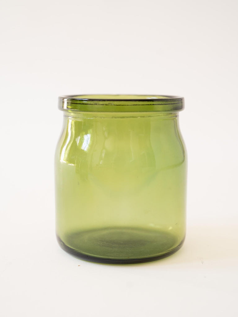 1940&#39;s Vintage Bulach Canning Jars, Green Glass Vase, Antique Food Jars, Swiss Glass Bottle