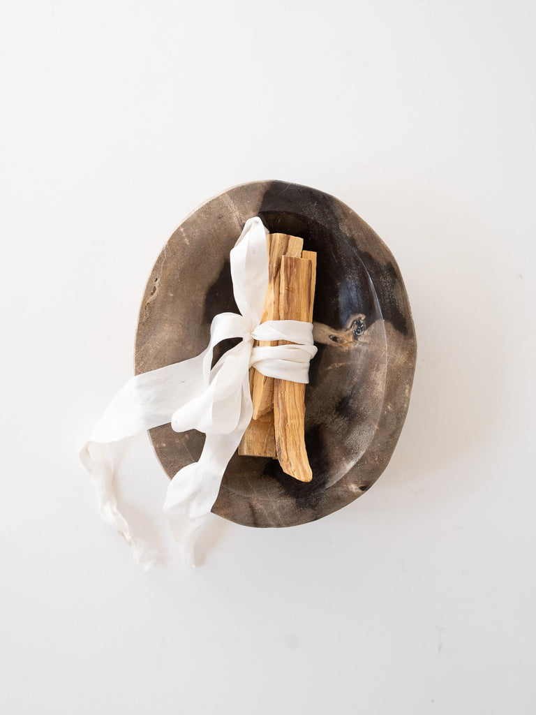 Stone Decorative Tray | Petrified Wood | Marble Bowl | Vintage Stone Bowl | Rustic Bowl | Coffee Table Accessories | Catchall