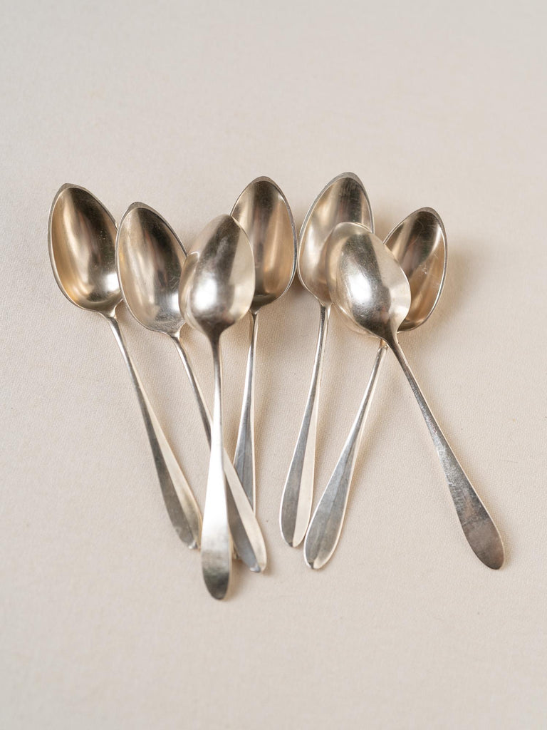 Vintage French Hotel Silver Teaspoons Set, Hotel Silver Plate Spoond, Rustic Farmhouse Decor, Vintage Silverware, Dematisse Coffee Spoon