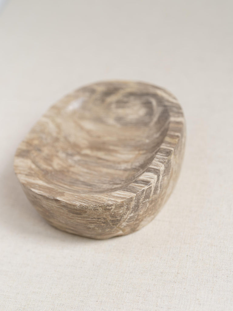 Stone Decorative Tray, Petrified Wood, Marble Bowl, Vintage Stone Bowl, Rustic Bowl, Coffee Table Accessories, Catchall, Marble Stone Dish