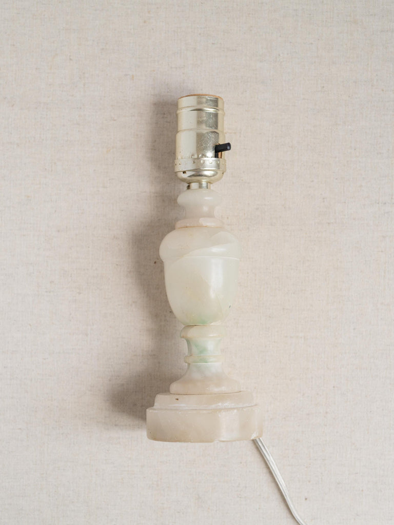 Vintage Alabaster Table Lamp, Candlestick Lamp, Small Table Lamp, Accent Lighting, Bedside Bedroom Table Lamp, Nightstand Light, Marble Lamp