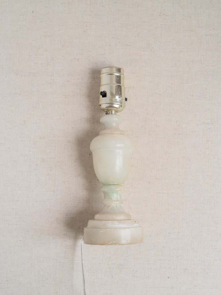 Vintage Alabaster Table Lamp, Candlestick Lamp, Small Table Lamp, Accent Lighting, Bedside Bedroom Table Lamp, Nightstand Light, Marble Lamp
