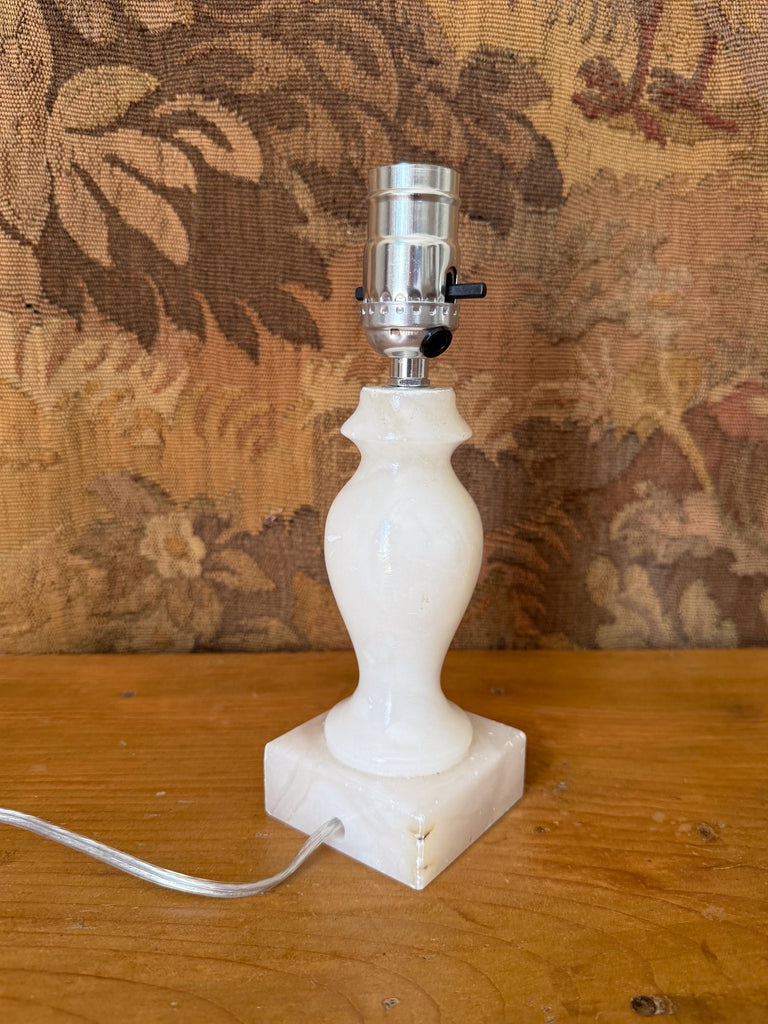 Vintage Alabaster Table Lamp, Candlestick Lamp, Small Table Lamp, Accent Lighting, Bedside Bedroom Table Lamp, Nightstand Light, Marble Lamp
