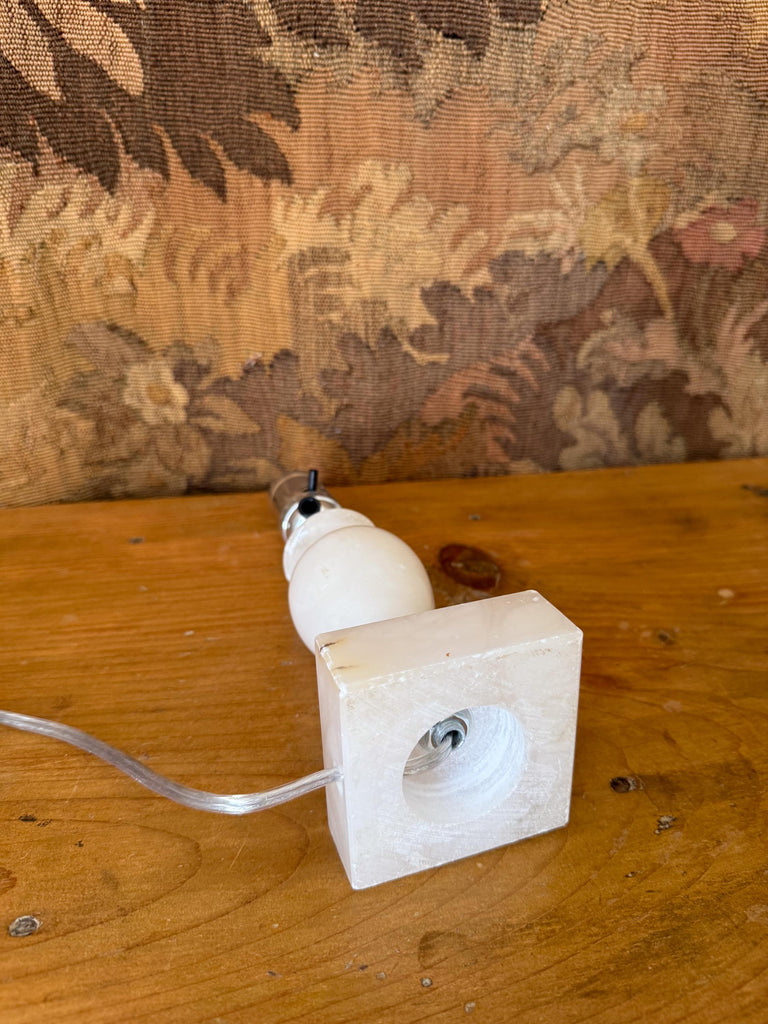 Vintage Alabaster Table Lamp, Candlestick Lamp, Small Table Lamp, Accent Lighting, Bedside Bedroom Table Lamp, Nightstand Light, Marble Lamp
