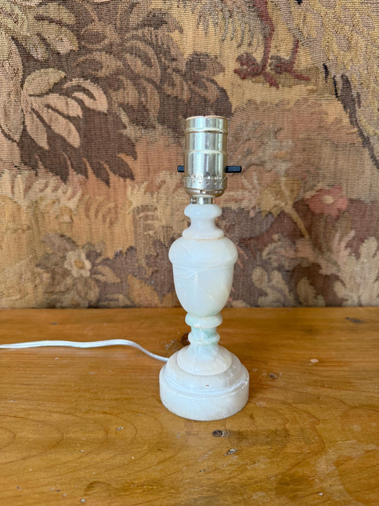 Vintage Alabaster Table Lamp, Candlestick Lamp, Small Table Lamp, Accent Lighting, Bedside Bedroom Table Lamp, Nightstand Light, Marble Lamp