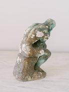 Antique Plaster Rodan Thinker Statue Figurine, Shelf Decor, Decorative Objects, French Country Decor, Rustic Farmhouse, Art Object Sculpture