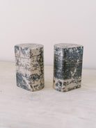 Vintage Stone Bookends Pair, Petrified Wood, Natural Stone Bookends, Vintage Book Ends, Bookshelf Accessories, Polished Stone Bookends