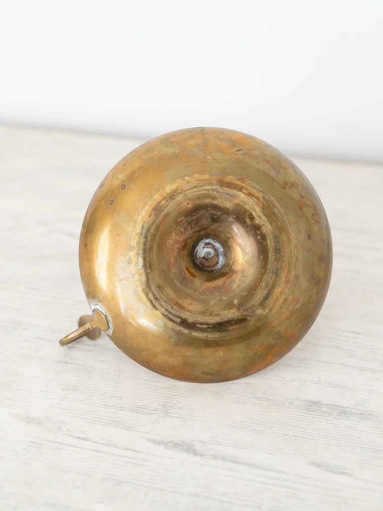 Large Vintage French Brass Chamber Candlestick Holder, Antique Candlestick, Brass Candle Holder, Winter Decorator Candles, Chamberstick