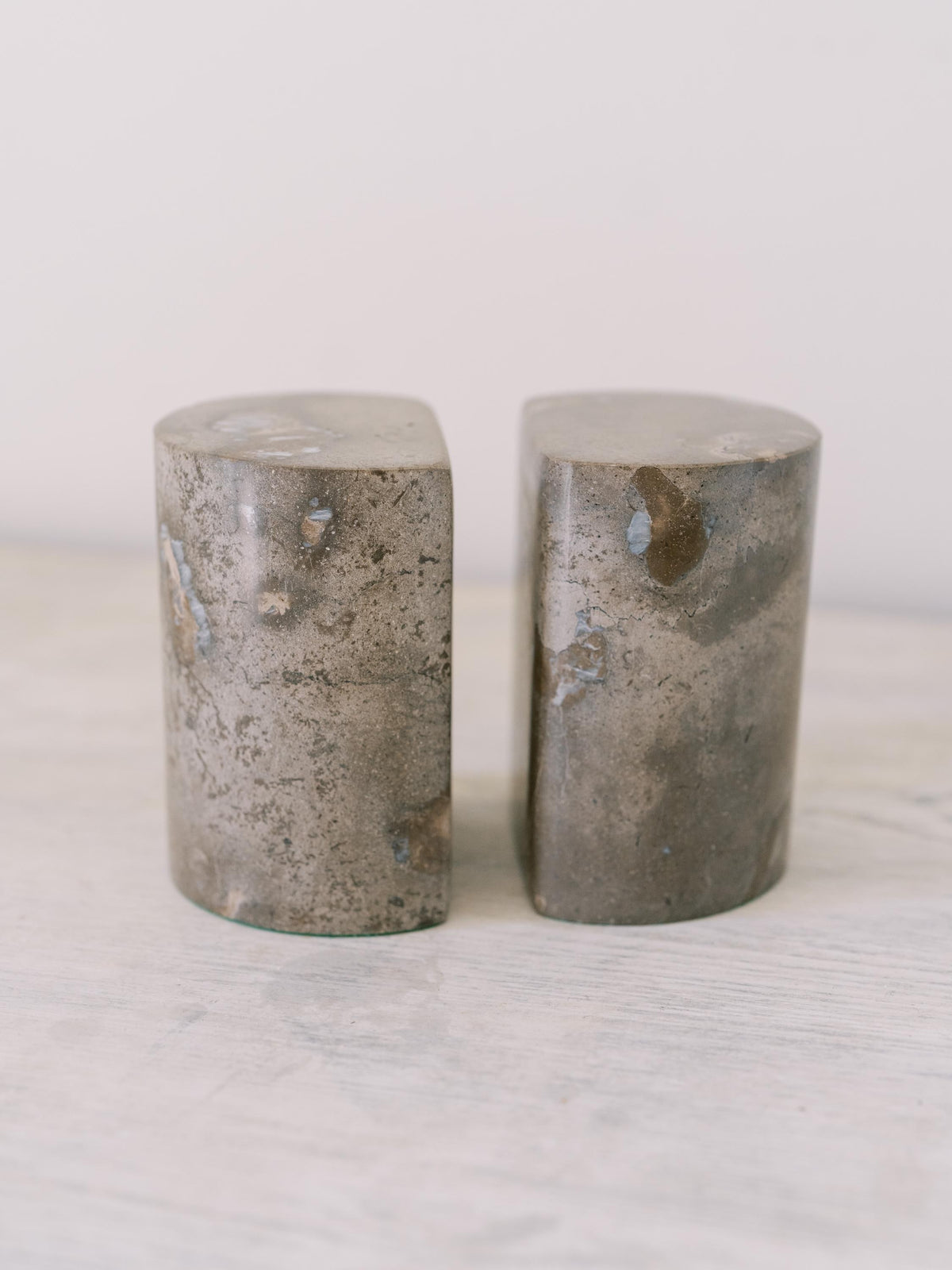 Vintage Stone Bookends Pair, Petrified Wood, Natural Stone Bookends, Vintage Book Ends, Bookshelf Accessories, Polished Stone Bookends